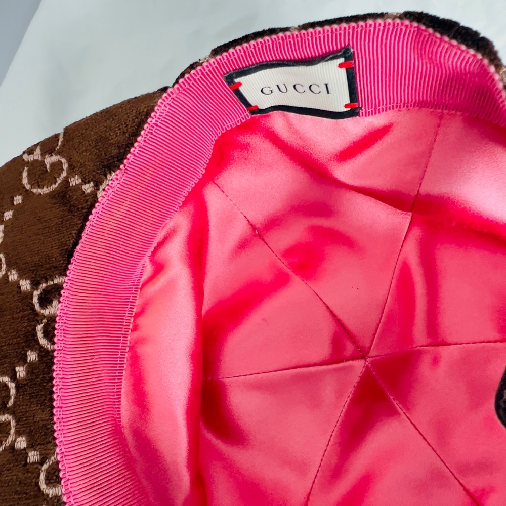 Gucci Brown Velvet Monogram Hat - Picture 7 of 7
